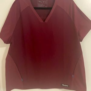 Wine FIGS Limited Ed Disney Scrub Set Top and Joggers 2XL